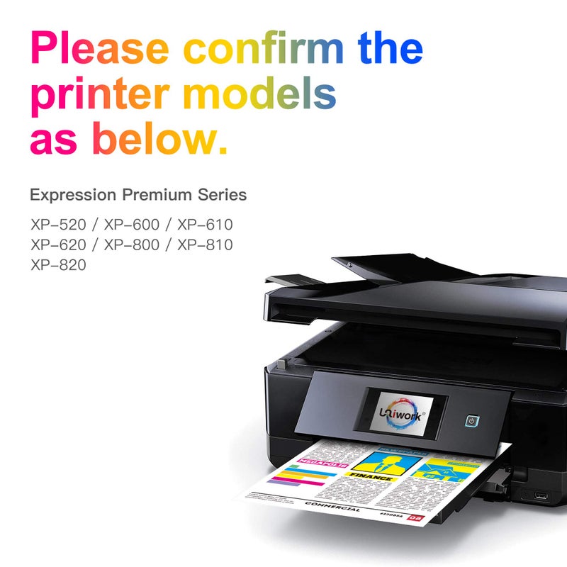 Uniwork Remanufactured Ink Cartridge Replacement for Epson 273 XL 273XL T273XL use for XP820 XP810 XP800 XP620 XP610 XP600 XP520 Printer (2 Black, 1 Photo Black, 1 Cyan, 1 Magenta, 1 Yellow), 6 Pack - Image 3